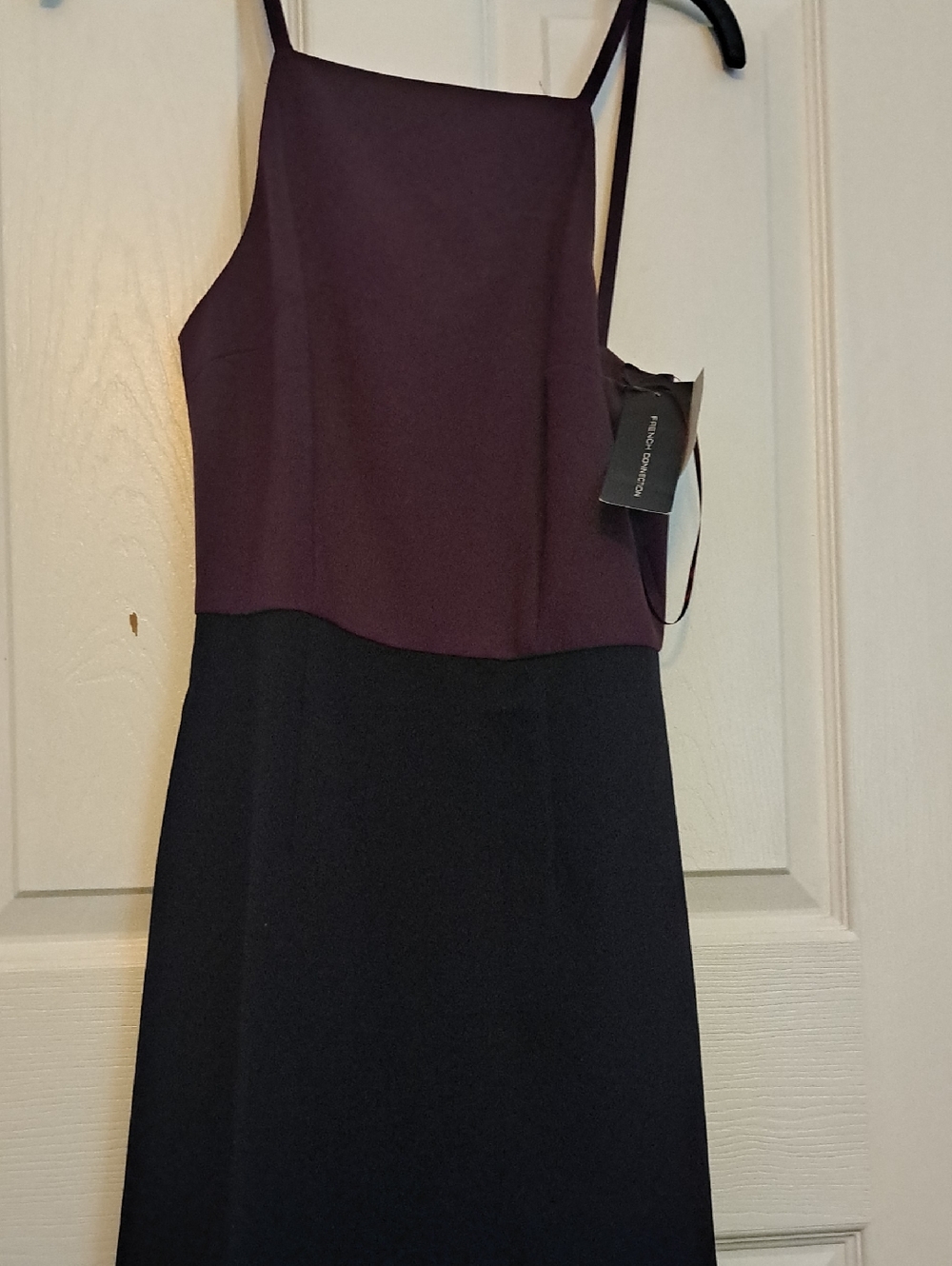 French Connection Plum and Black Midi Slip Dress